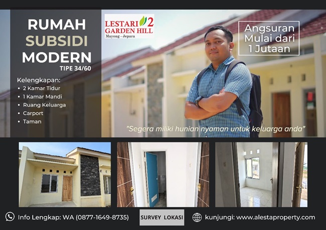 Rumah Subsidi Jepara Fasilitas ada Danau Pecici